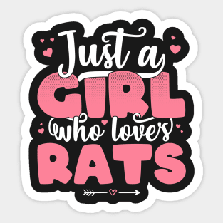 Just A Girl Who Loves Rats - Cute Rat lover gift print Sticker